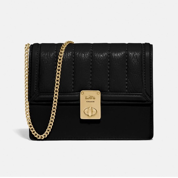 Coach Quilted Hudson Belt Bag,Black Leather - Picture 1 of 11
